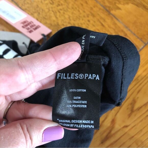 NWT Filles A Papa Pizza Graphic Tee with Satin Sleeve - 0 - Picture 14 of 16